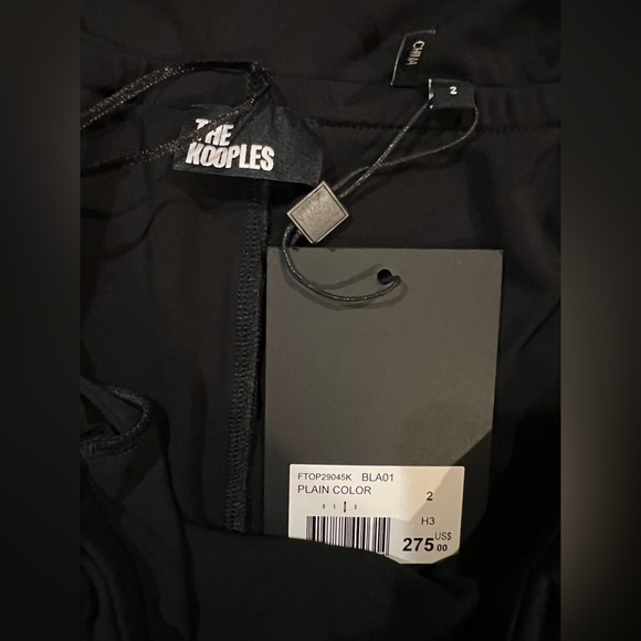 THE KOOPLES Ruched Mesh-Long Sleeve Top Size FR 2/ Medium US off the shoulder - Picture 8 of 10